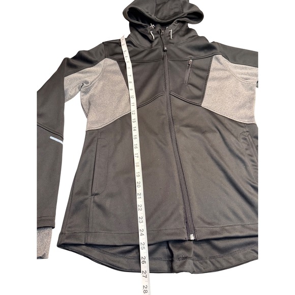 Mondetta Womens Black Grey Full Zip Hooded Performance Jacket Large CA14442 - Picture 5 of 9